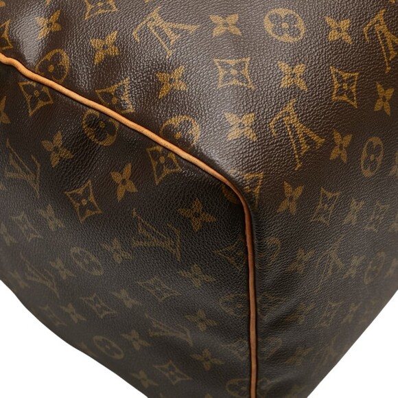 LOUIS VUITTON Brown Monogram Leather Keepall 55 Boston Bag